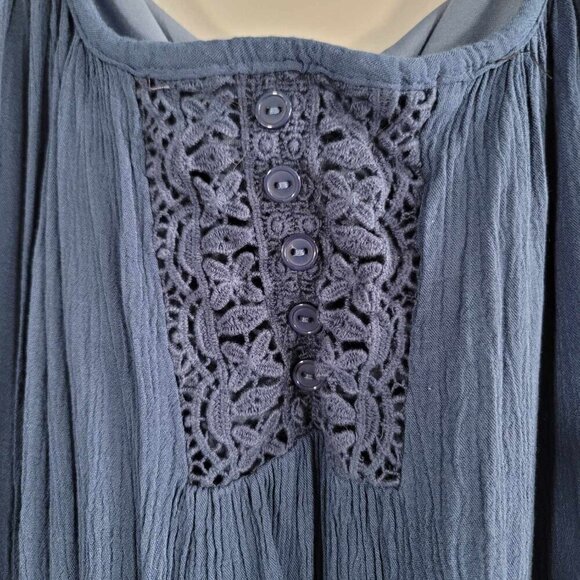 Lily Morgan Navy Blue crepe cold shoulder summer dress - Picture 6 of 11